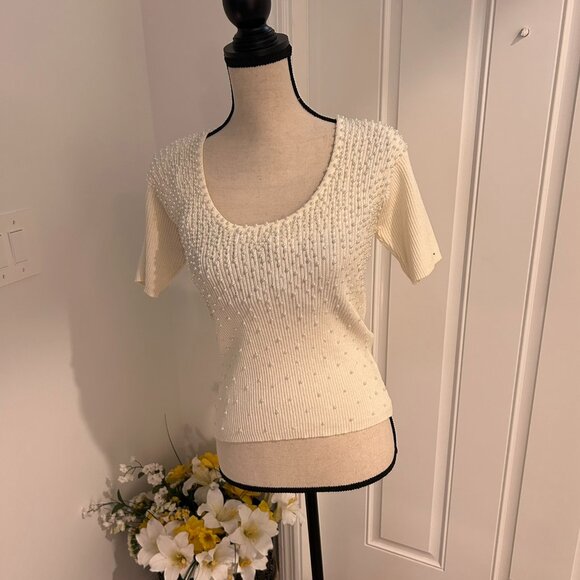 Cache Top Shirt Pearls Size Med - Picture 1 of 8